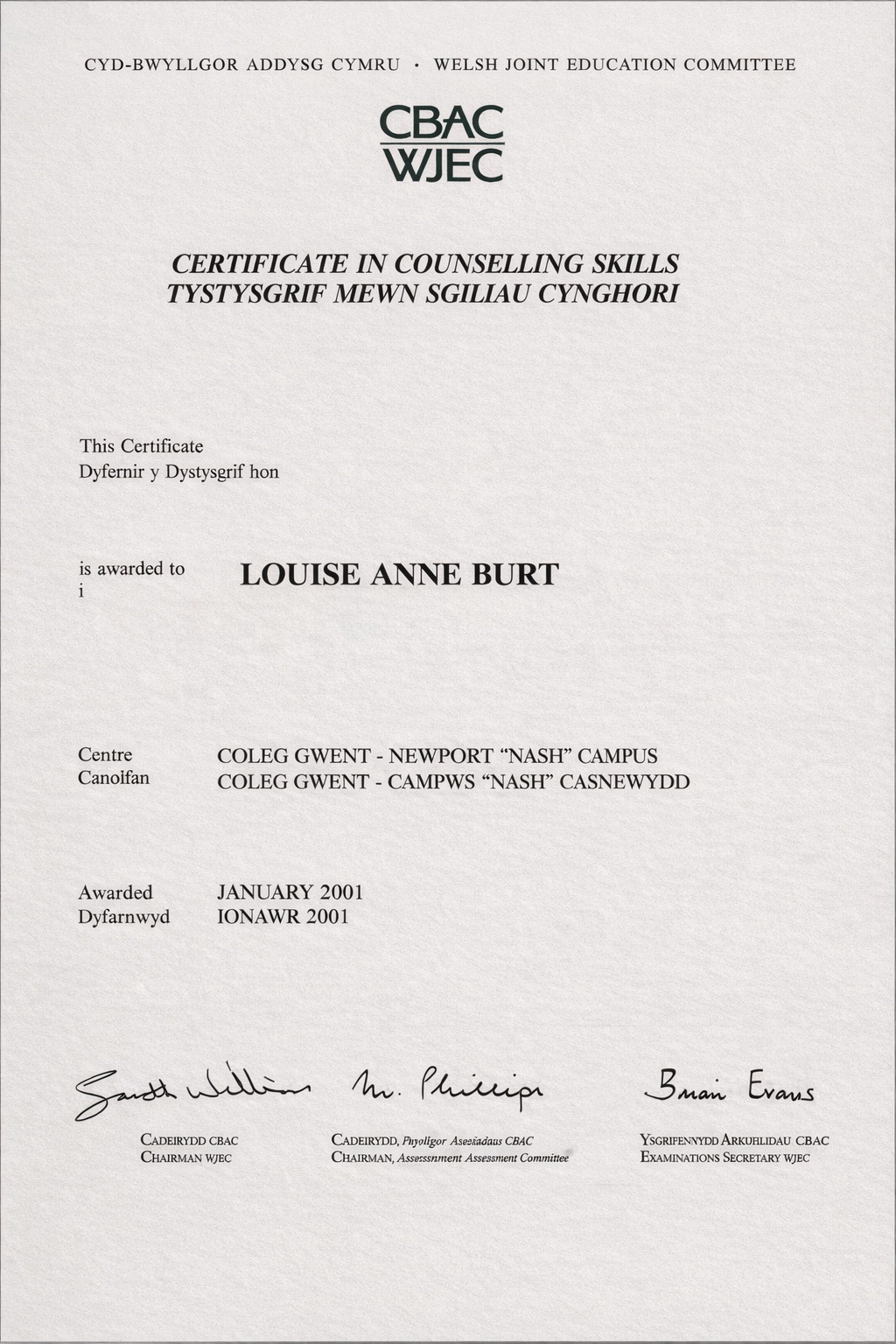 Certificate: Qualification 3